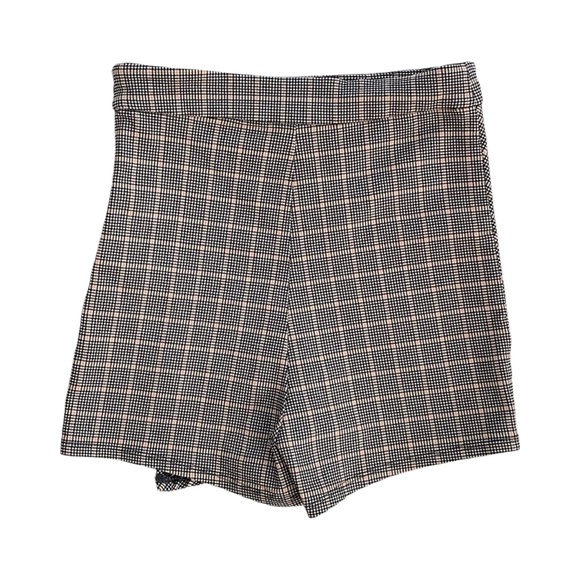 Garage High Waist Houndstooth Plaid Pink White Black Wrap Skort Women's Size XS - Picture 2 of 12